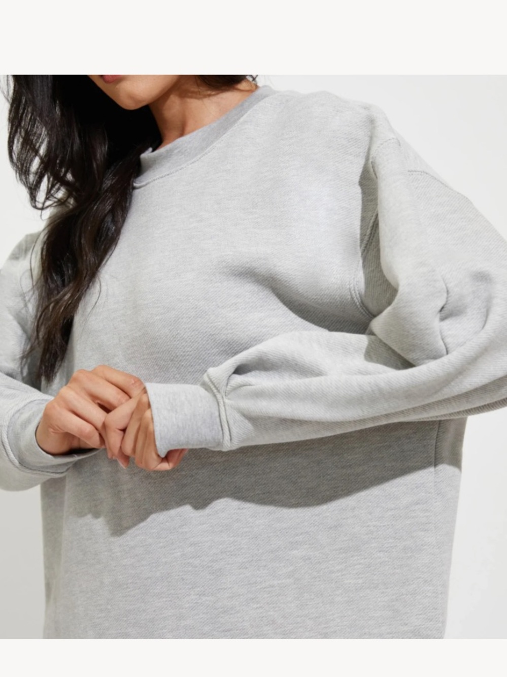 Left On Friday Grey Field Day Crewneck Cropped Boxy Sweatshirt wide sleeves
